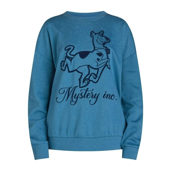 Scooby Doo Womens Crewneck Sweatshirt Medium Blue - Picture 2 of 11